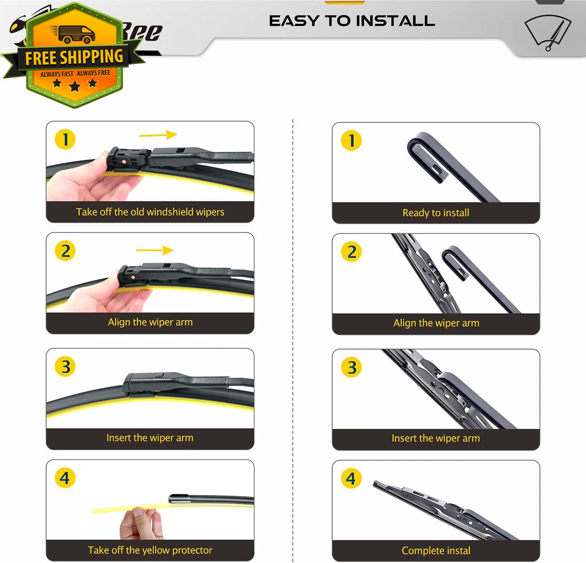 OEM All-Season Windshield Wiper Blades Set for Audi Q3 Q5 SQ5 RS Q5