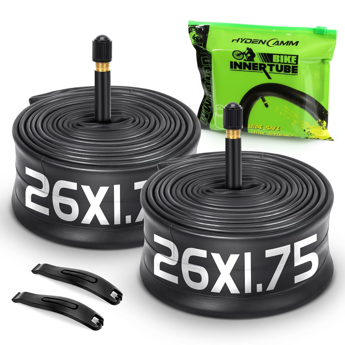 2 Pack 26-inch Bicycle Inner Tubes - Multiple Sizes for Mountain & Road Bikes