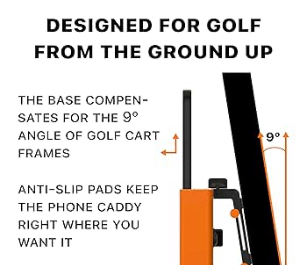 Golf Phone Caddy Black/Grey Adjustable Leather Golf Accessory