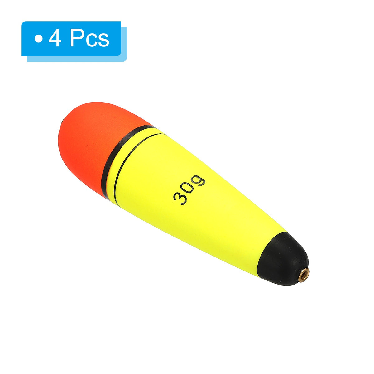 4 Pack 1oz EVA Fishing Slip Bobbers Yellow - Tackle for Carp & Bass
