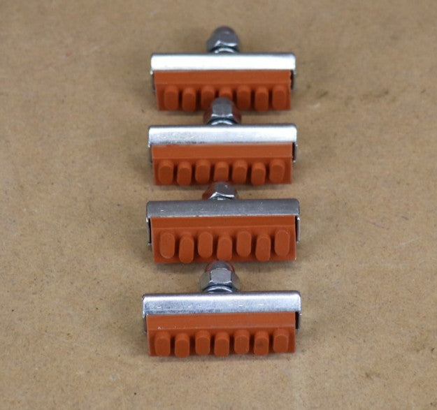 Vintage Style Bicycle Brake Pads Set for Classic Road Bikes - Black & Red