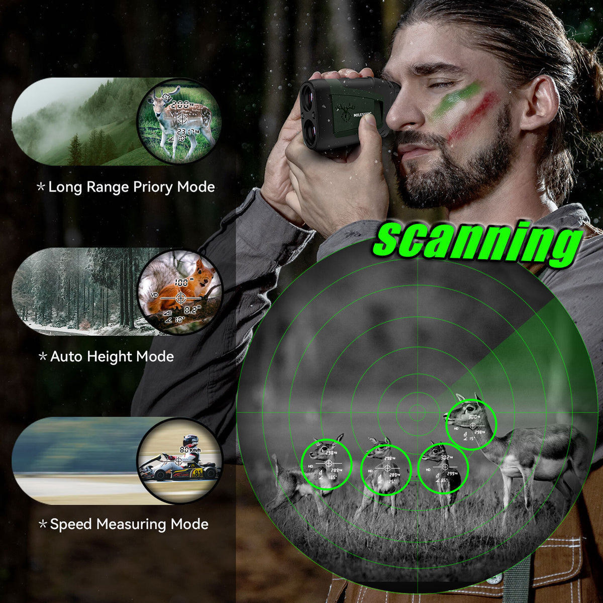 Laser Rangefinder for Hunting and Archery Up to 800 Yards with Angle & 6X Magnification