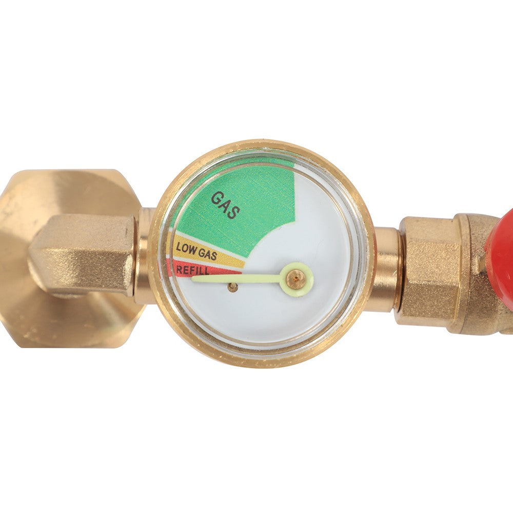 Propane Refill Adapter with Gauge and Control Valve for 1lb to 20lb Tanks
