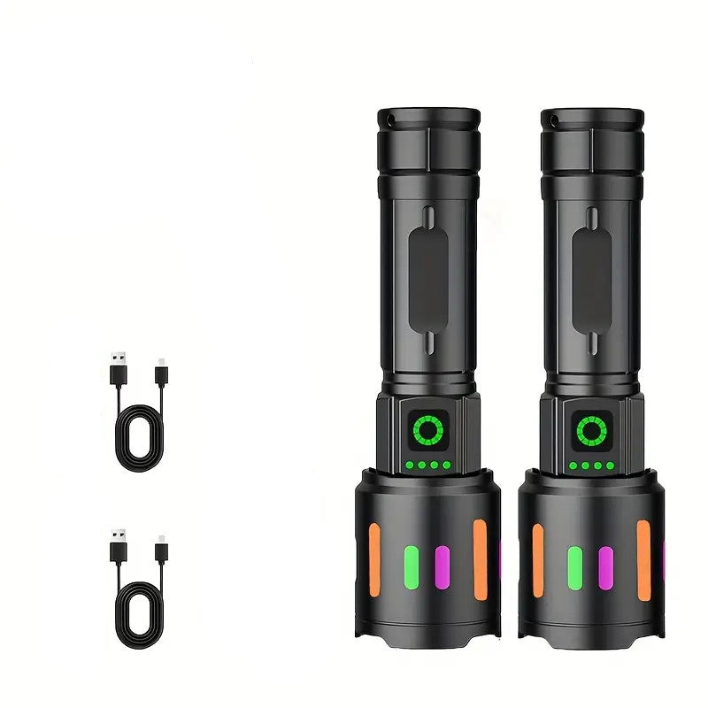 High-Power Rechargeable LED Tactical Flashlight 350000000 Lumens Waterproof