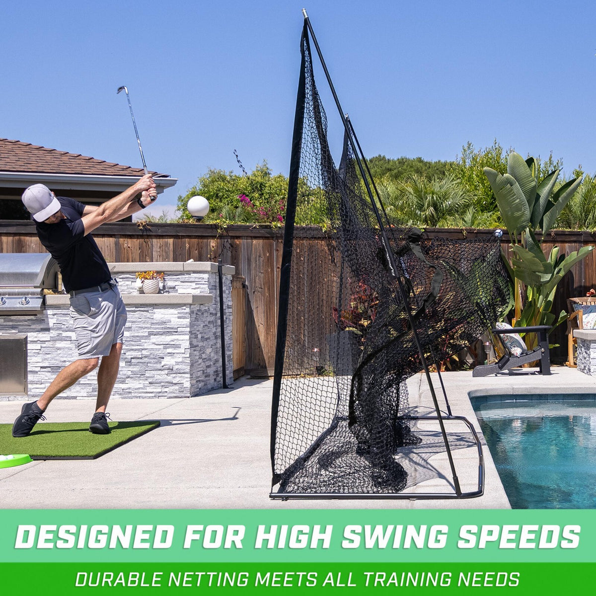 10 ft x 7 ft Golf Practice Net - Indoor & Outdoor Training Aid