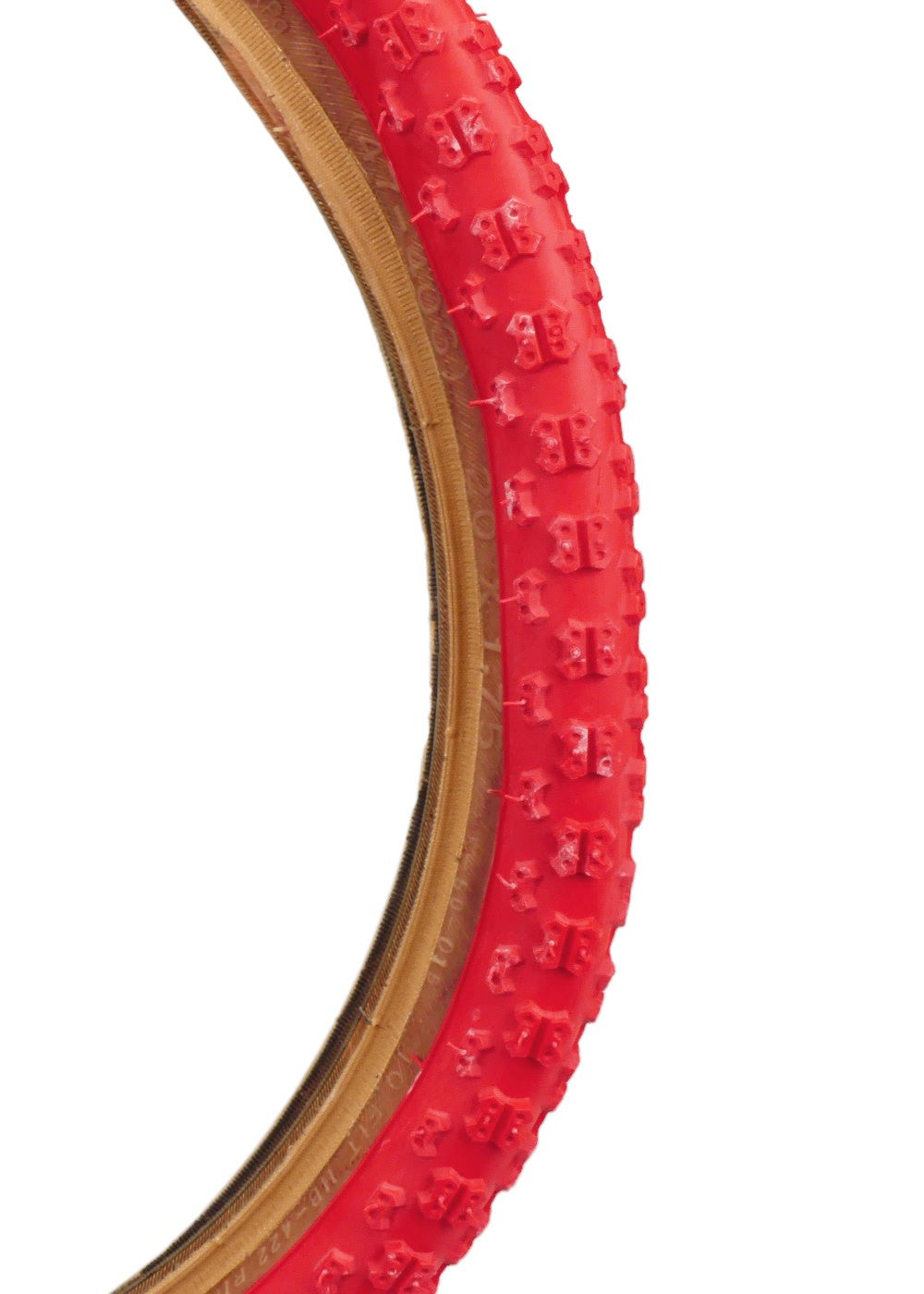 20 Inch BMX Skinwall Bike Tire with Classic Comp III Tread - Red