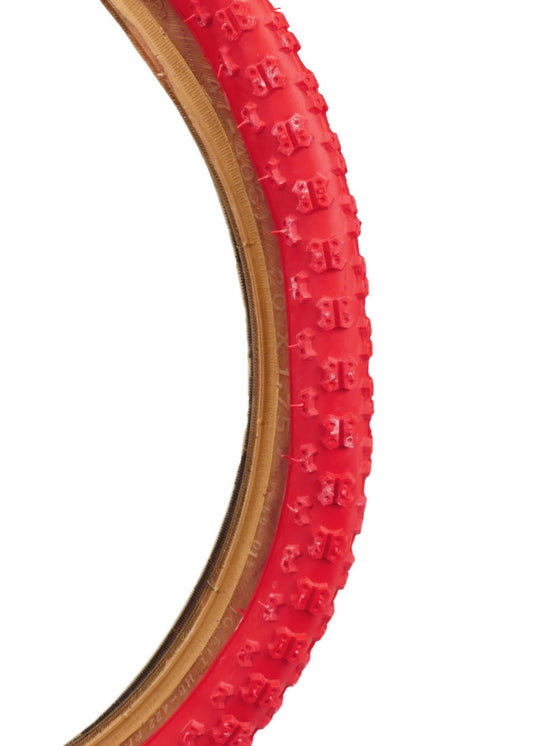 20 Inch BMX Skinwall Bike Tire with Classic Comp III Tread - Red