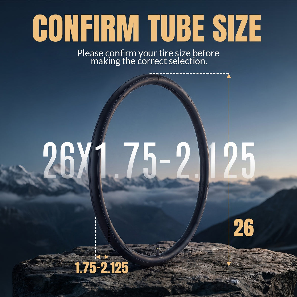 2 Pack 26x1.75-2.125 Bike Inner Tubes for MTB, City, Road Bikes