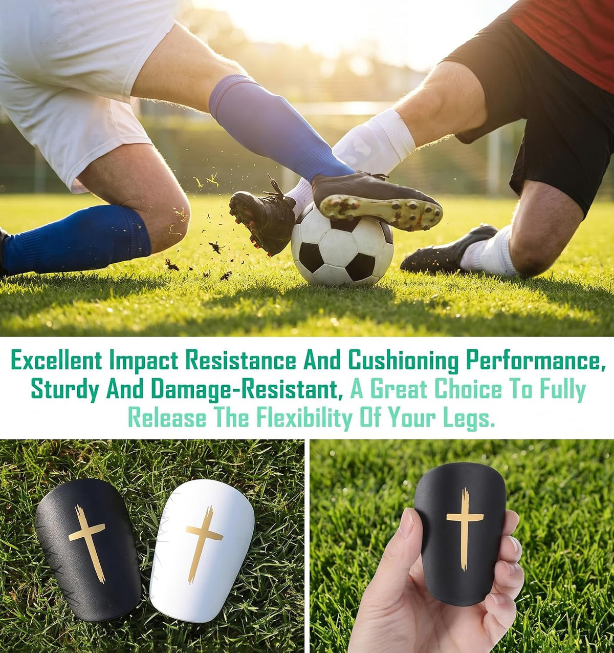 Mini Shin Guards - 2 Pairs Youth & Adult Impact Protection