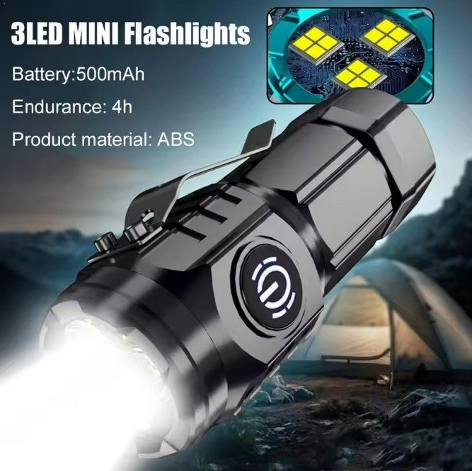 Mini LED Flashlight Waterproof Portable Travel Light with 5 Modes