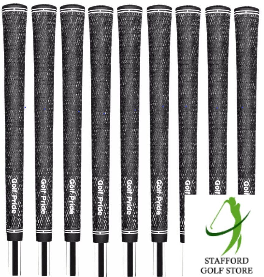 Golf Pride Tour Velvet BCT Cord Golf Club Grips Bundle Set Black - Standard & Ribbed