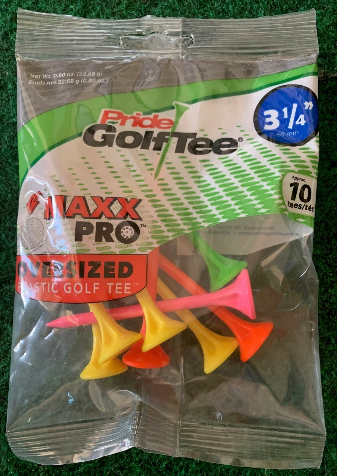 Pride Maxx Pro Golf Tees - Oversized Plastic Tee with Low Resistance Tip