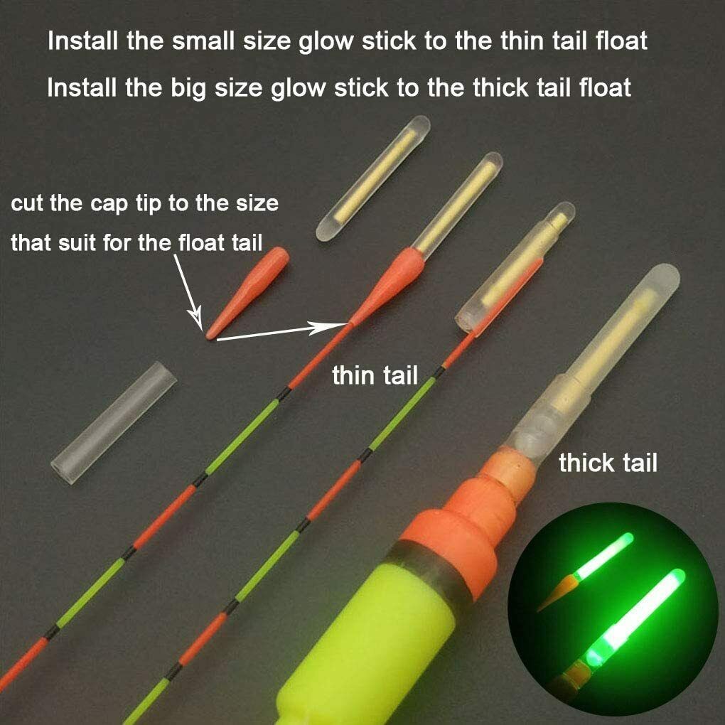 Mini Fluorescent Lightstick Set for Night Fishing - Glow Stick Clips 50Pcs