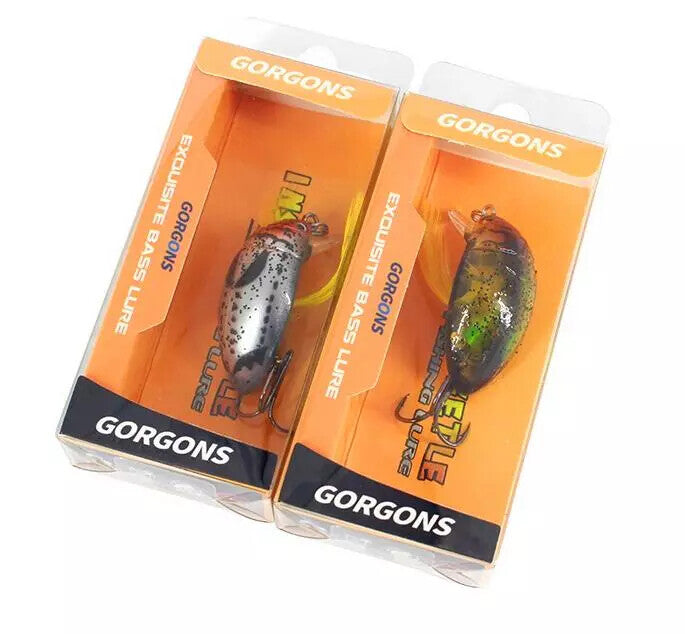 Floating Beetle Bug Fishing Lures Set - 6 Color Options, Water Surface Bait