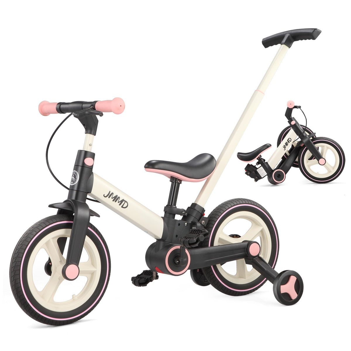 6-in-1 Foldable Toddler Bike with Push Handle for 18-60 Months, Adjustable & Durable
