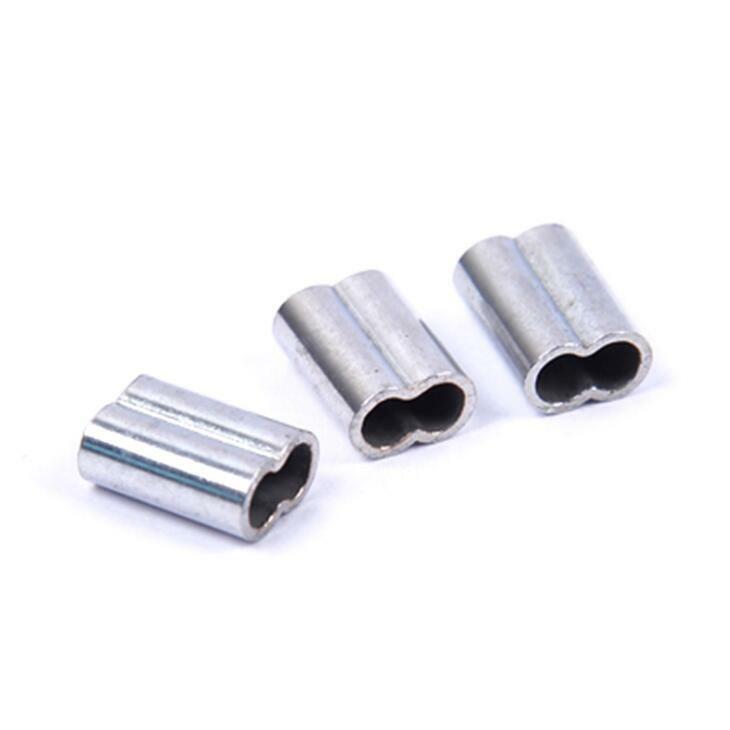 Copper Double Barrel Fishing Crimp Sleeves for Line Connectors, Brass Tackle Kit