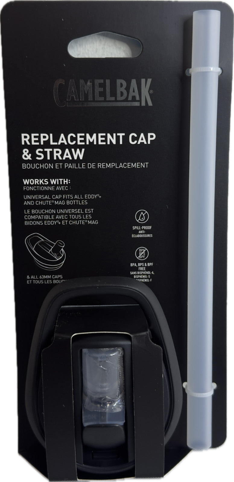 CamelBak Eddy+ Replacement Cap and Straw for Water Bottles - Black