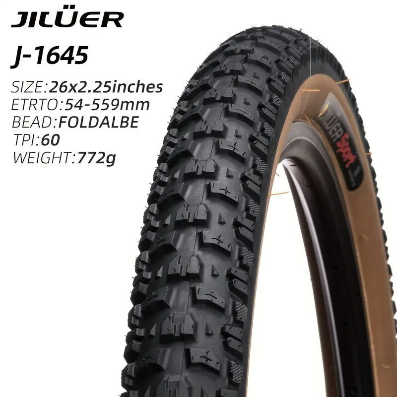 2 Pack Bicycle Tires - 26x1.95, 26x2.25, 27.5x2.10, 29x2.20 | Mountain Bike Tires
