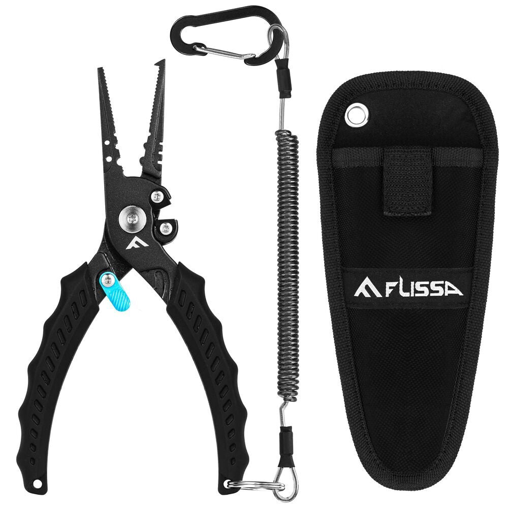 Saltwater Fishing Pliers with Safety Lock & TPR Handle – Corrosion-Resistant Multi-Function Tool