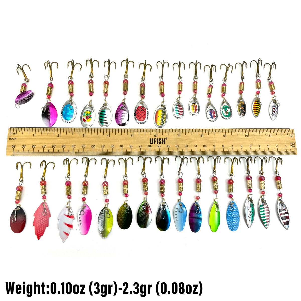 30pcs Fishing Spinner Baits Set for Trout, Bass, Salmon - Metal Lures