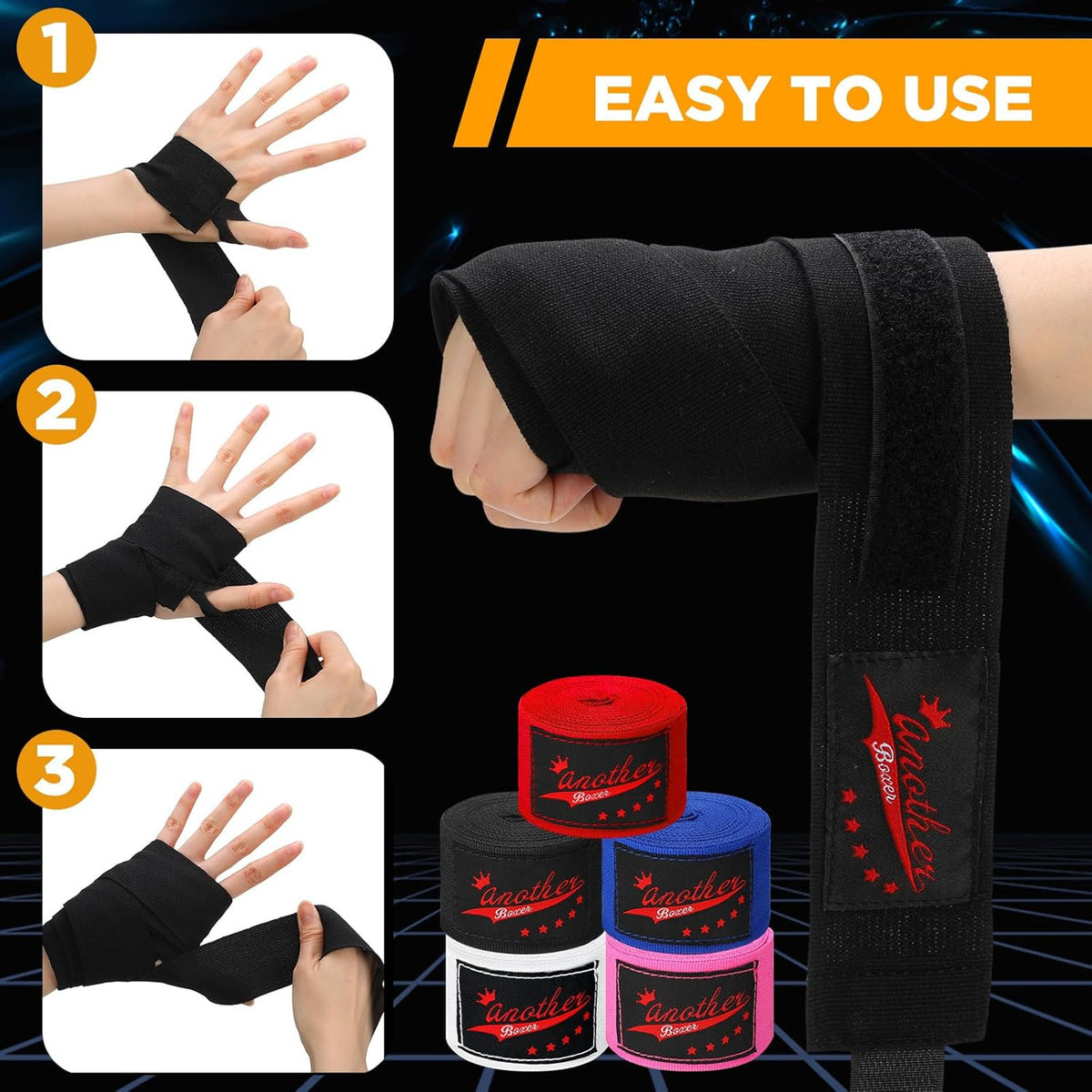 Boxing Hand Wraps 10 Pairs 180 Inches Elastic MMA Kickboxing Muay Thai Gear