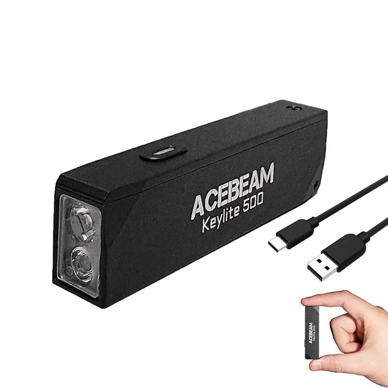 USB-C Keychain Light 500 Lumens Waterproof Durable Mini Flashlight