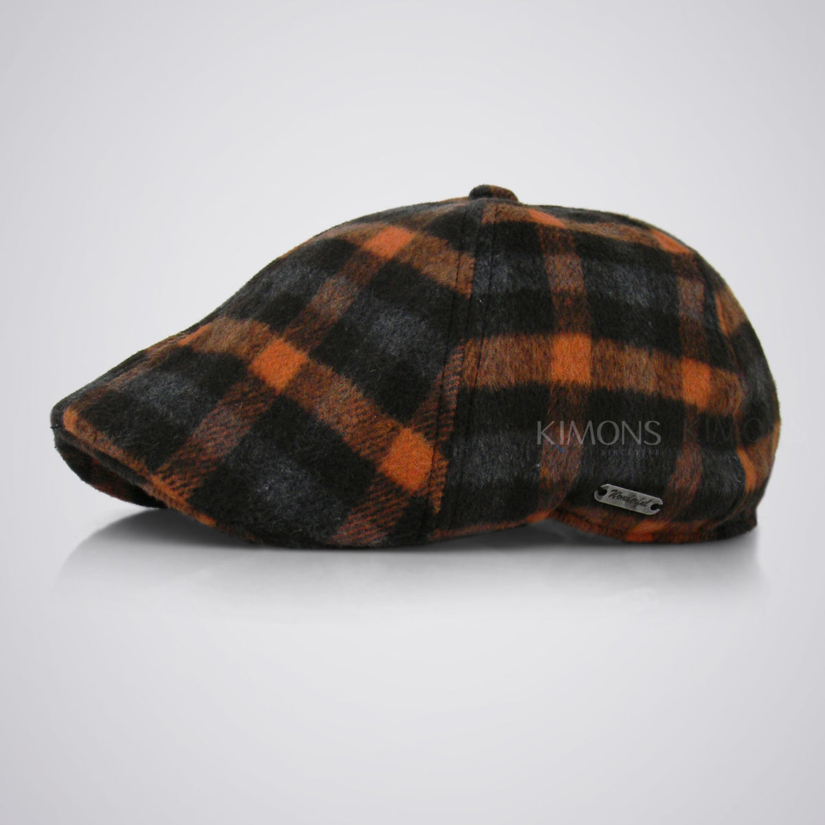 Plaid Wool Blend Ivy Cap Men’s Flat Newsboy Gatsby Hat for Golf & Casual Wear