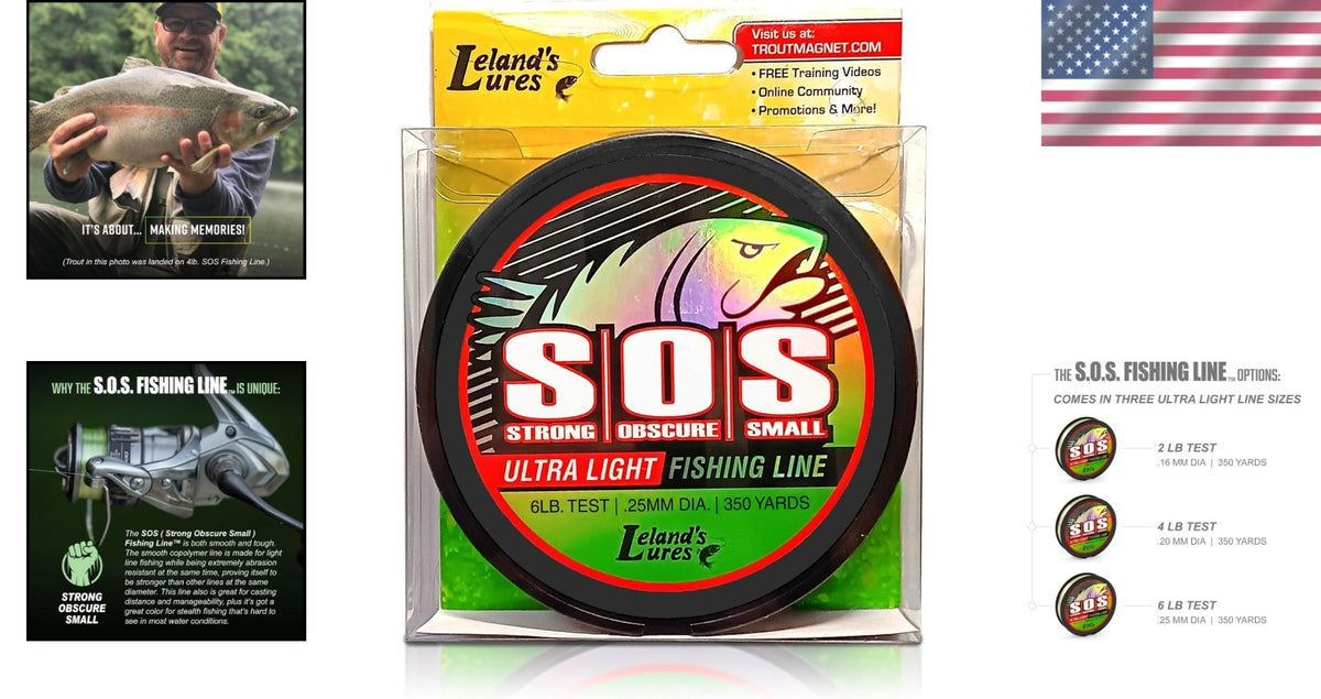 Ultra-Smooth 2lb 350 Yard Invisible Fishing Line - Clear Light Line for Trout & Freshwater