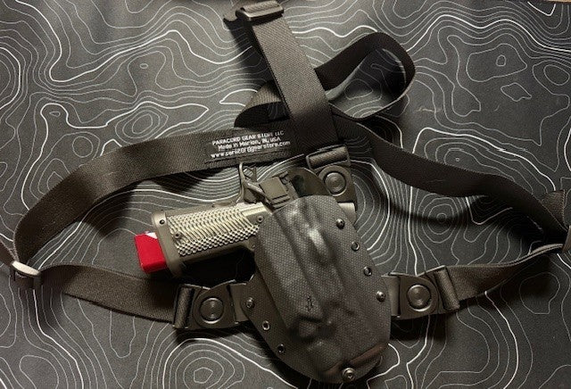 3 Point Chest Harness for Holster with Hardware - Wolf Grey, Universal Fit