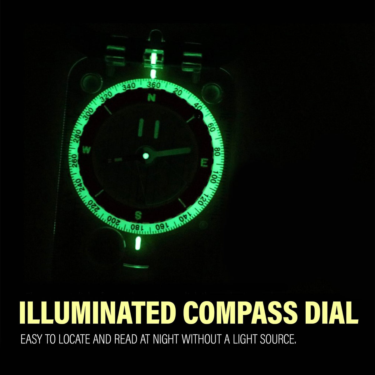Hiking & Navigation Declination Compass with Mirror and Clinometer