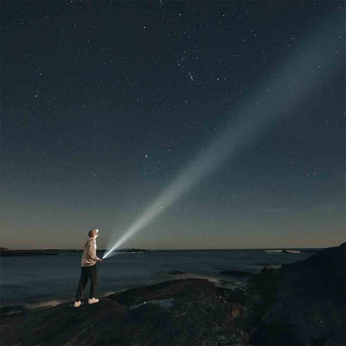 Rechargeable LED Flashlight Torch - Super Bright Tactical Handheld Lamp (2 Pack)