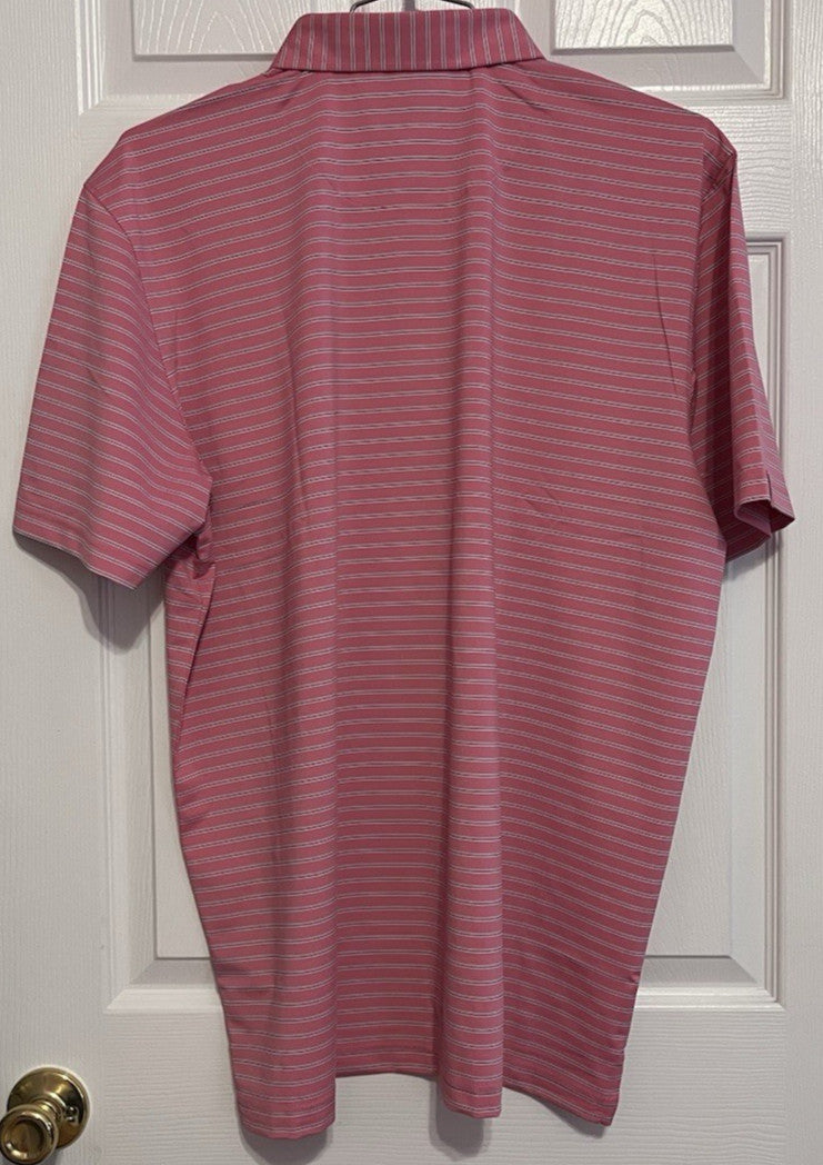 Men's Golf Polo Shirt - Donald Ross Sport XL in Rose/White/Stormy Sky