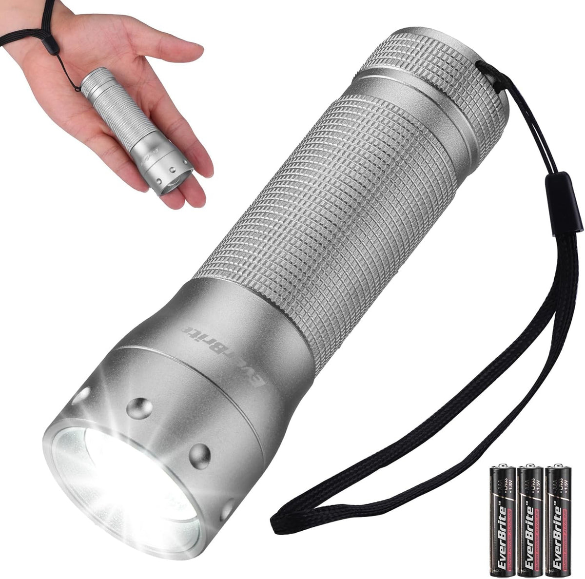 Mini LED Flashlight with Zoom, 3 Modes, 350 Lumens, Aluminum Body