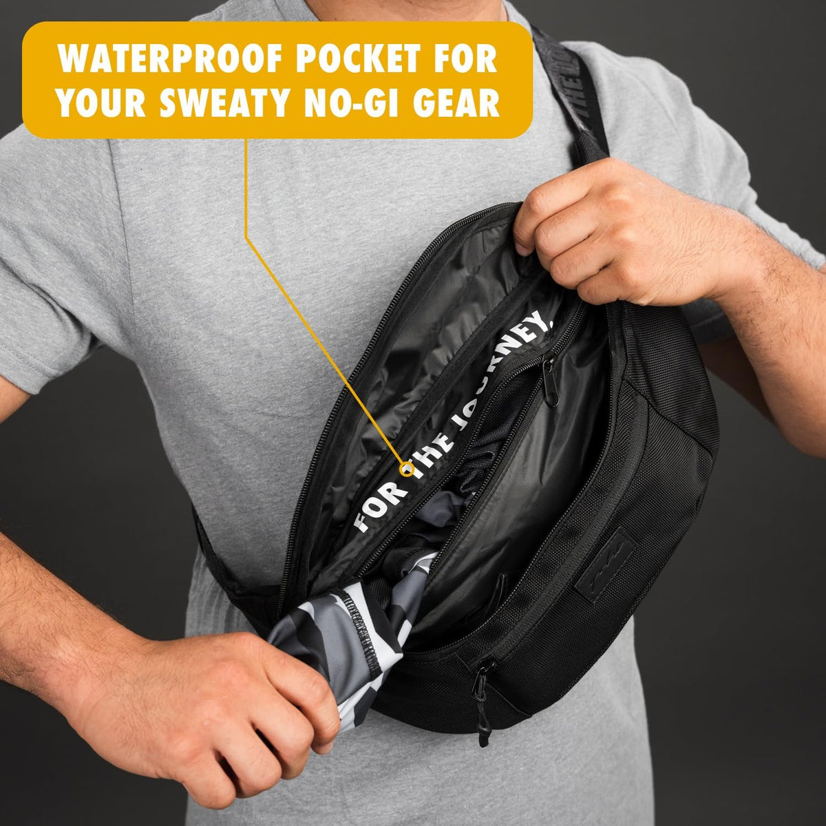 Jiu Jitsu Waist Pack with Wet Gear Compartment - Crossbody Fanny Bag Olive