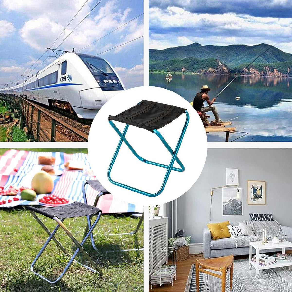 Portable Mini Folding Stool Camping Chair with 150 lbs Capacity