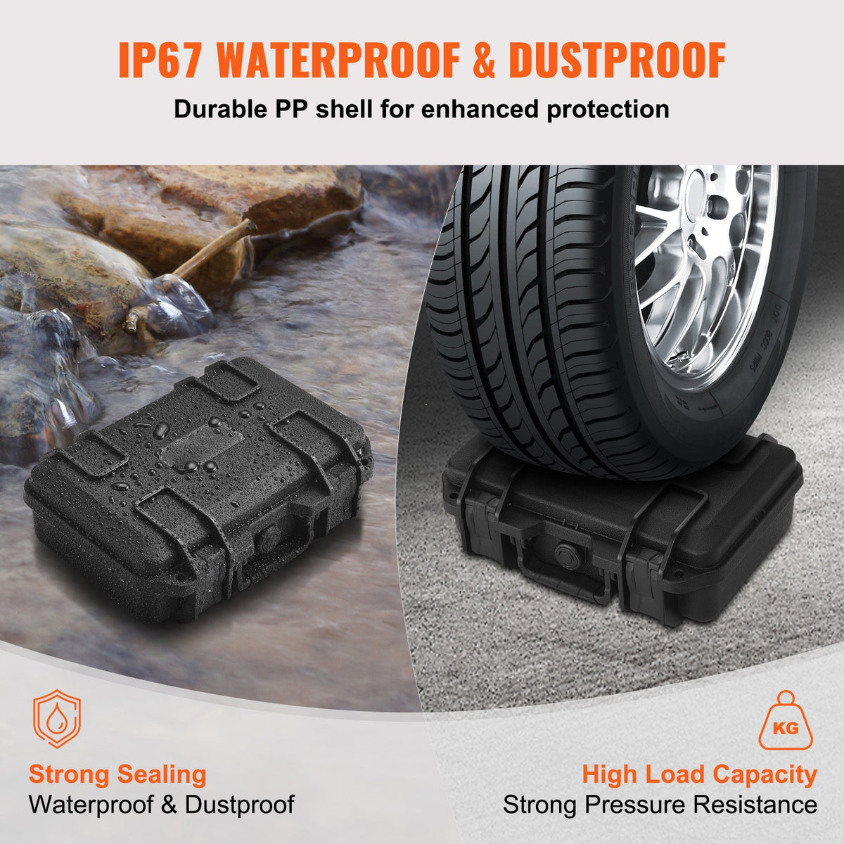 Waterproof Hard Pistol Case with Pre-Cut Foam Lockable TSA Approved for Firearms