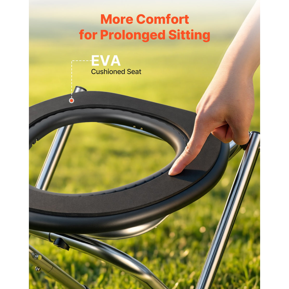 Portable Folding Toilet Chair 350 lbs Capacity for Camping Travel & Emergency Use