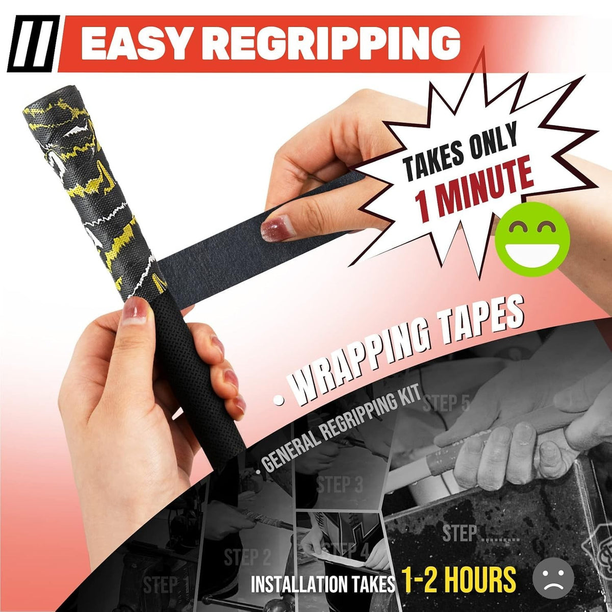 Golf Grip Wrapping Tape 3 Pack - Anti-Slip PU Overgrip for Clubs