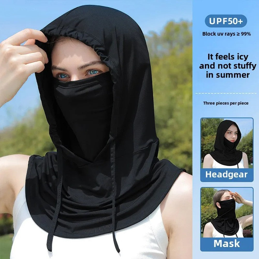 3-in-1 Cooling Balaclava Face Mask UV Protection Sun Shield Ice Silk Head Cover