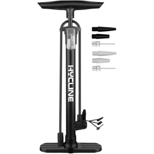 High-Pressure Bike Floor Pump 160 PSI with Dual Valves & Accessories