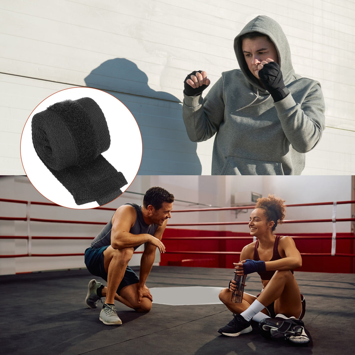 4 Pack Boxing Hand Wraps 98 Inch Long Elastic Fist Mitts for Muay Thai, Boxing, MMA, Kickboxing