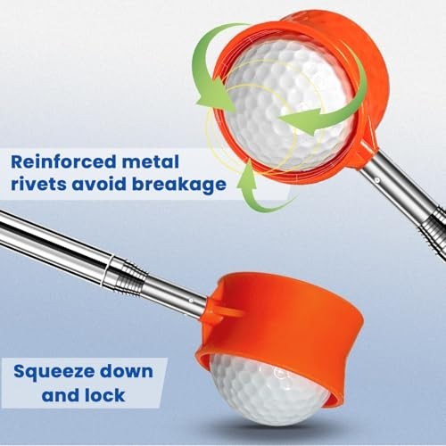 Telescopic Golf Ball Retriever 5.9ft to 15ft Lightweight Rustproof Steel