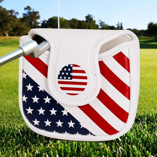 Golf Mallet Putter Headcover with Magnetic Closure Waterproof PU - Patriotic USA Style