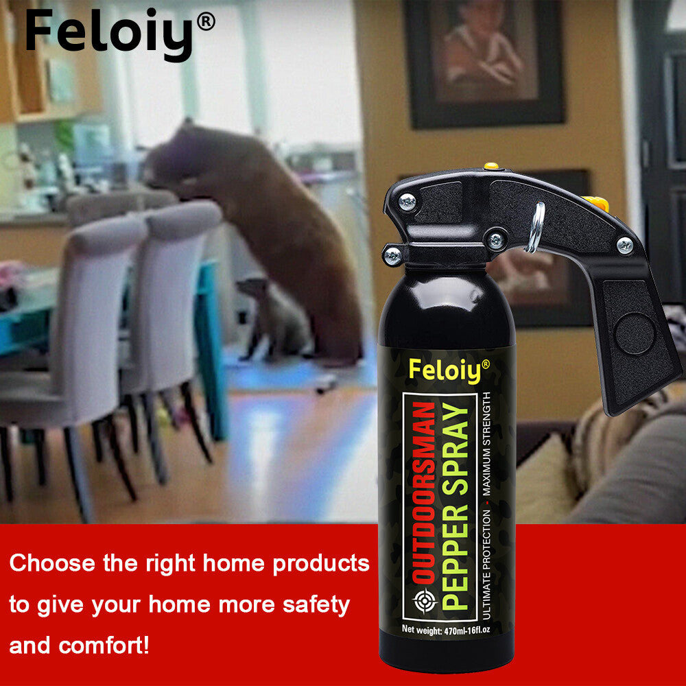 Feloiy Bear Spray 16oz with Holster - Powerful Pepper Deterrent