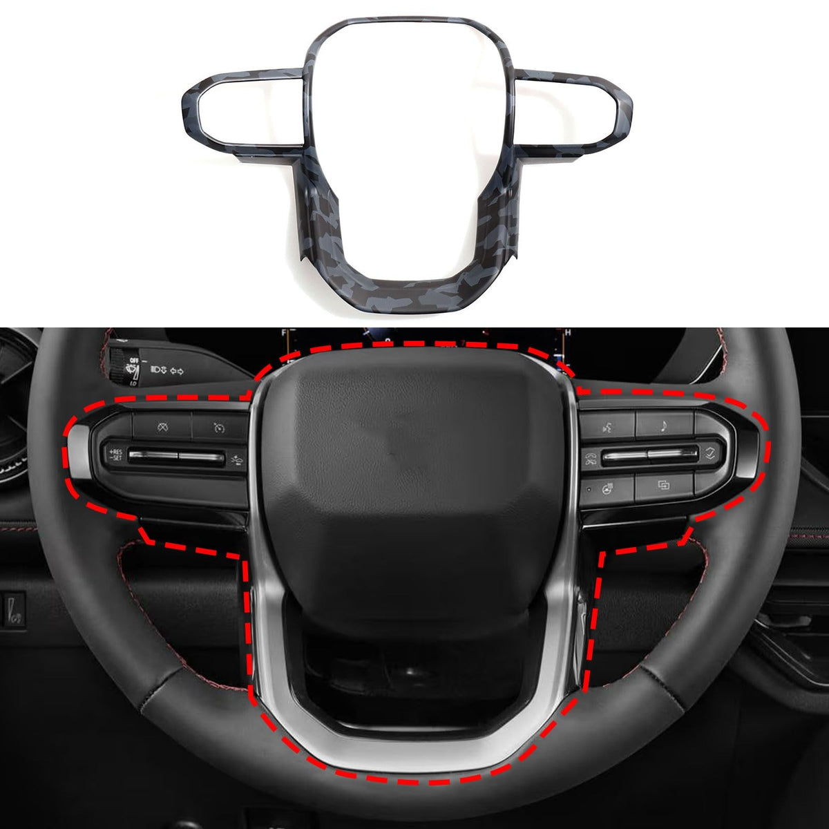 Car Steering Wheel Trim Decals for Chevrolet Colorado GMC Canyon 2023-2026 Camouflage