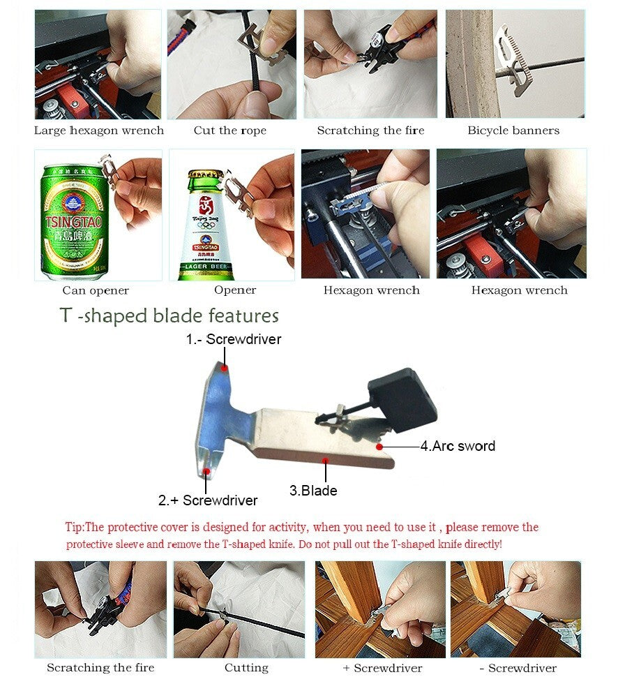 21 in 1 Paracord Survival Bracelet Kit with Emergency Tools & SOS Light