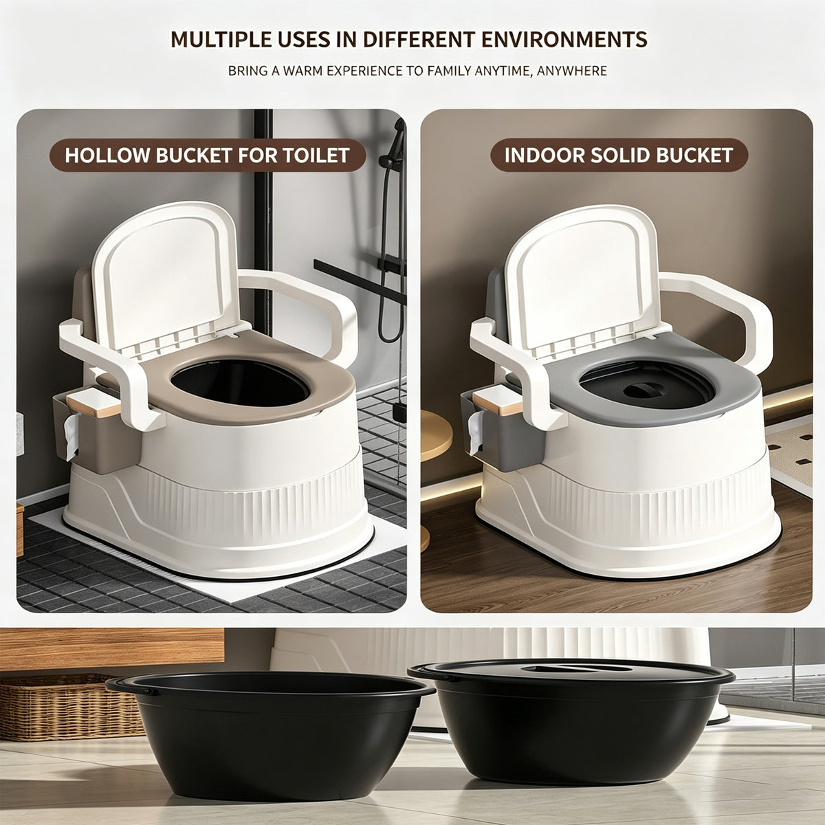 Portable Toilet and Privacy Tent Kit for Outdoor Use - Waterproof & UV-Resistant