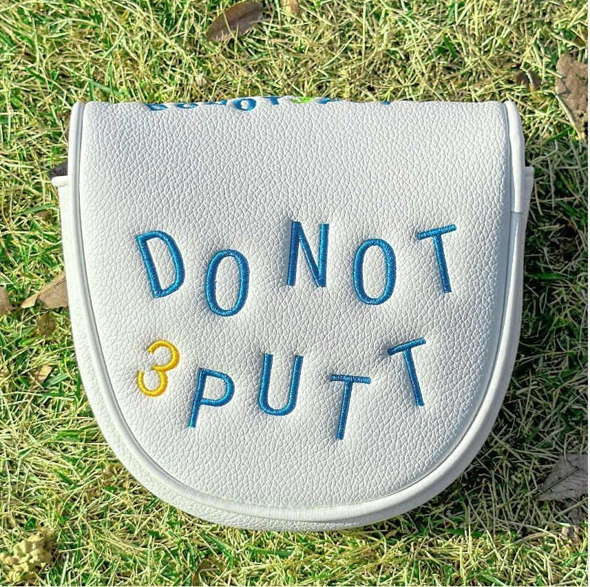 Golf Putter Headcover with Magnetic Closure - White Protective Cover