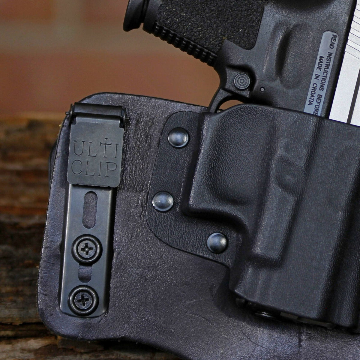 Ulticlip 3+ Belt-Less Holster Clip - Secure, Corrosion-Resistant, Multi-Hole Mounting