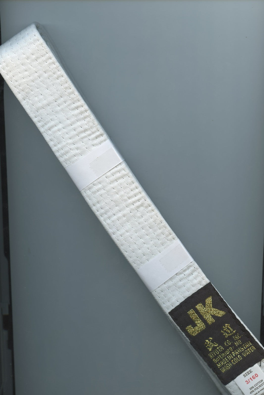 Martial Arts White Belt Size 3 for Karate Taekwondo Judo & Aikido - Unbleached Cotton-Polyester
